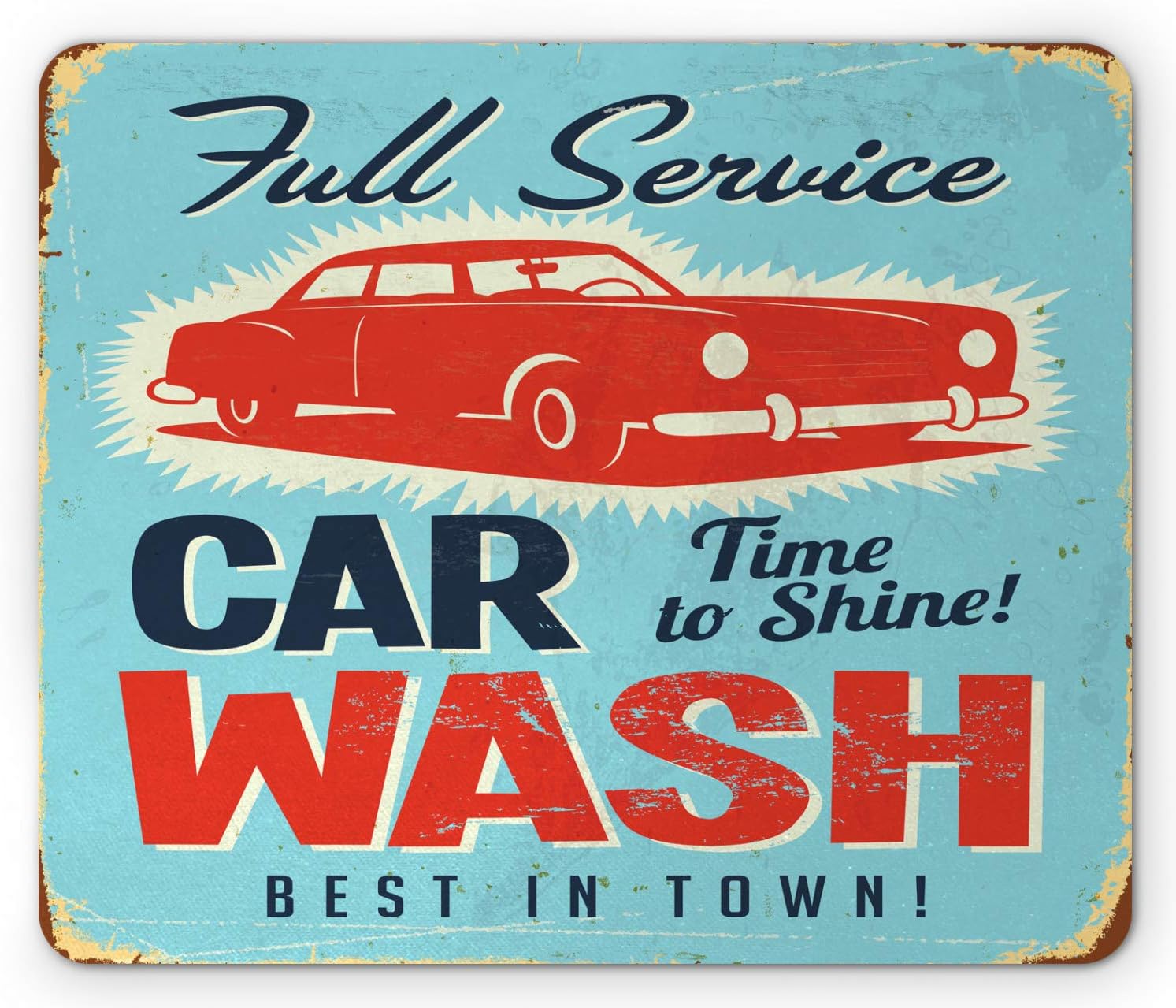 Amazon Com Lunarable Americana Mouse Pad Best In Town Car Wash