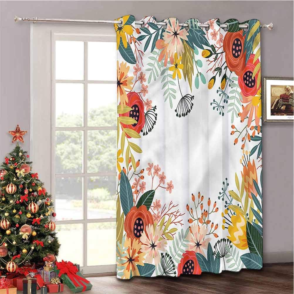 Aishare Store Room Divider Curtain, Floral Summer Flowers Botanical