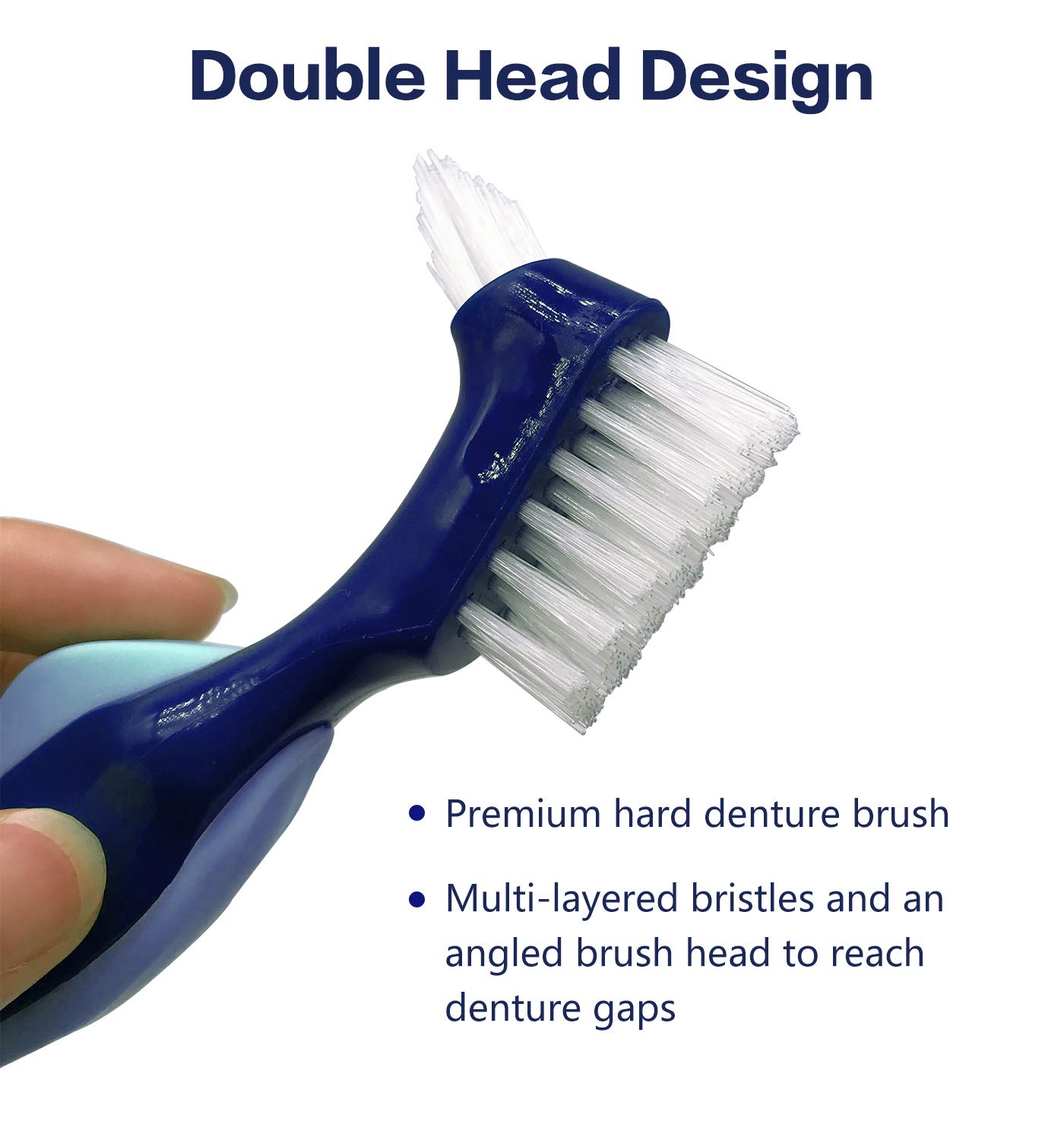 Denture Case, Denture Cups Bath, Toothbrush with hard denture, Dentures Container with Basket Denture Holder for Travel, Mouth Guard Night Gum Retainer Container (Blue) : Beauty
