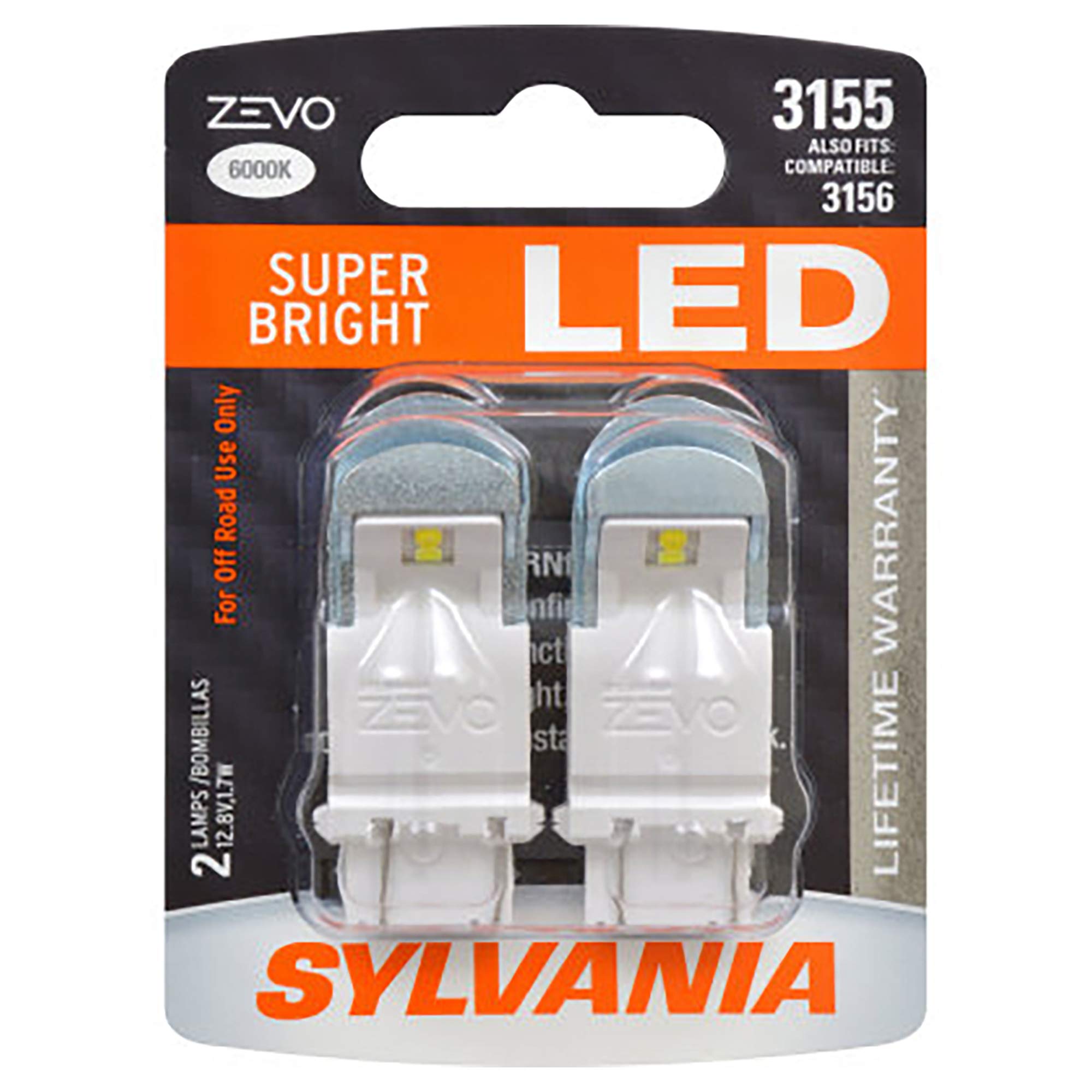 SYLVANIA ZEVO 3155 White LED Bulb, (Contains 2 Bulbs)