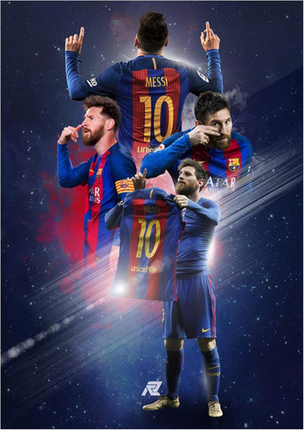 HuaFan Football Player Lionel Messi Canvas Print Painting On Wall Posters and Prints Wall Art Hd Pictures for Living Room Home Decor-24X32 Inch No Frame