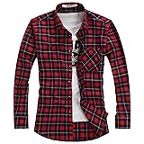 OCHENTA Men's Button Down Long Sleeve Plaid Flannel