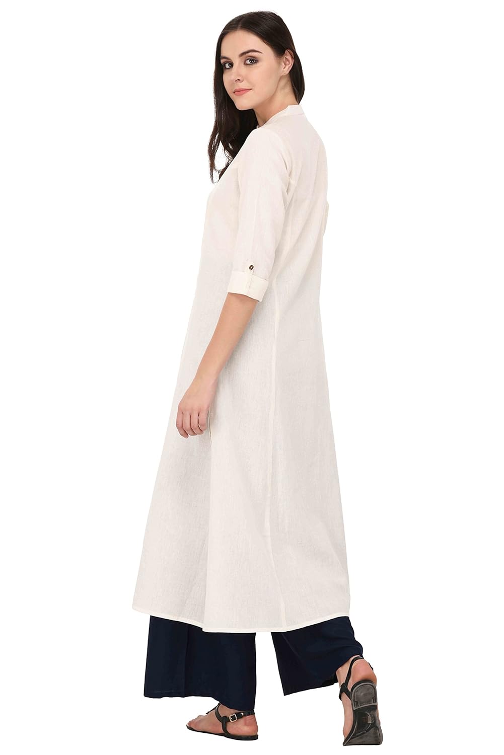 pistaa's women's cotton kurta (black_xs)