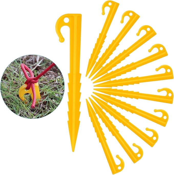 ZOCIPRO 30 Pcs Plastic Durable Camping Pegs, Screw in Tent pegs, Strong