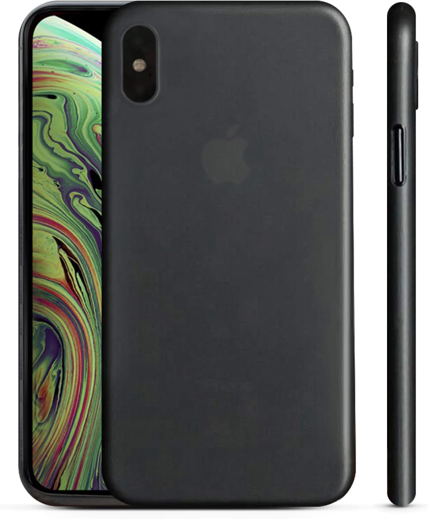 PEEL Ultra Thin iPhone Xs Case, Black - Minimalist Design | Branding Free | Protects and Showcases Your Apple iPhone Xs