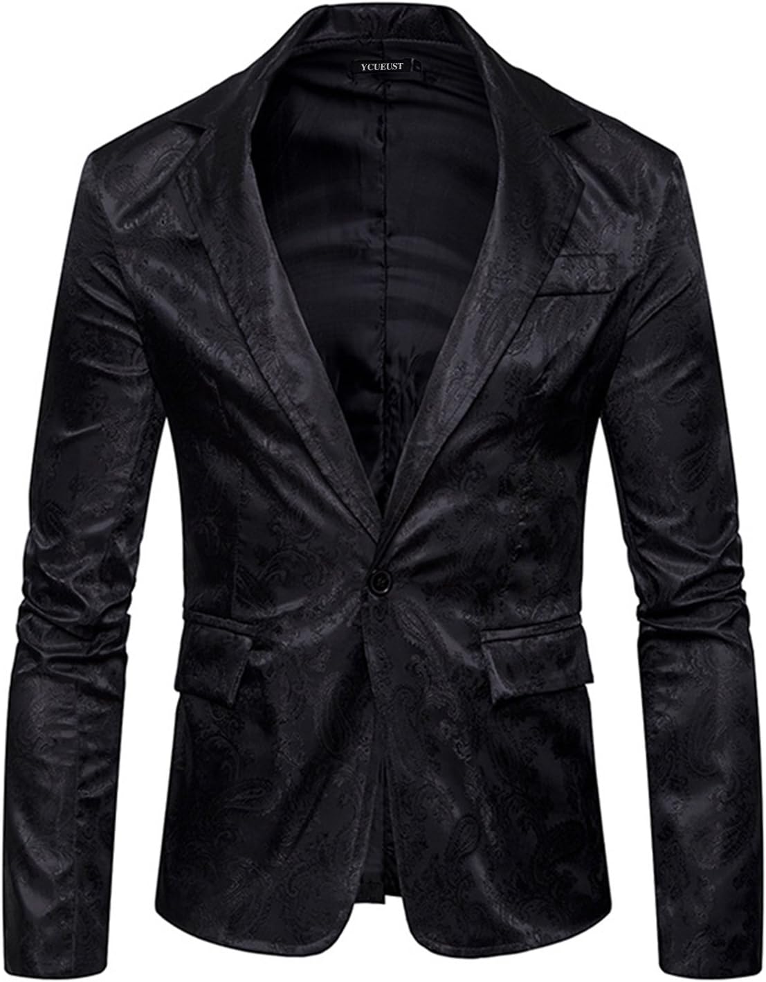 YCUEUST Mens Casual Vintage Paisley One Button Blazer Business Party Jacket