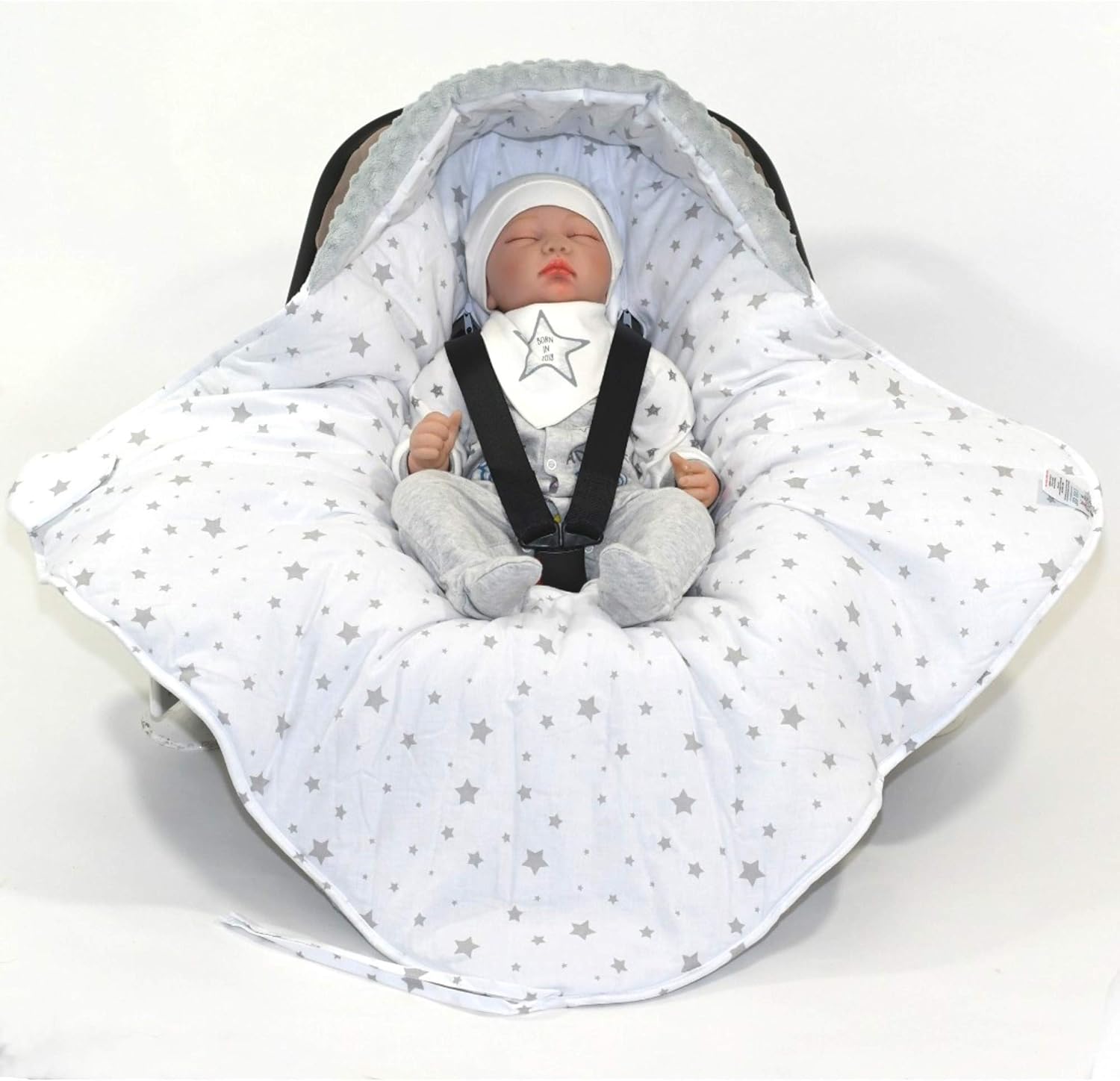 Minky Nid Dange Reversible Hiver Ete Multi Usage Pour Siege Auto Elephants Beige Enveloppante Gigoteuse Confortable Tissu Doux Couverture Emmaillotage Bebe Universelle Bebe Puericulture Chancelieres