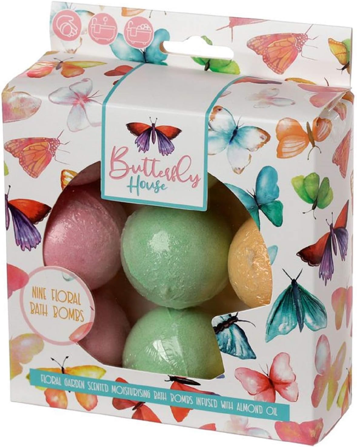 Set of 9 Small Bath Bombs - Floral Scented - Infused with Almond Oil. 100% Vegan and Cruelty Free. Mothers Day Gift - Image 3