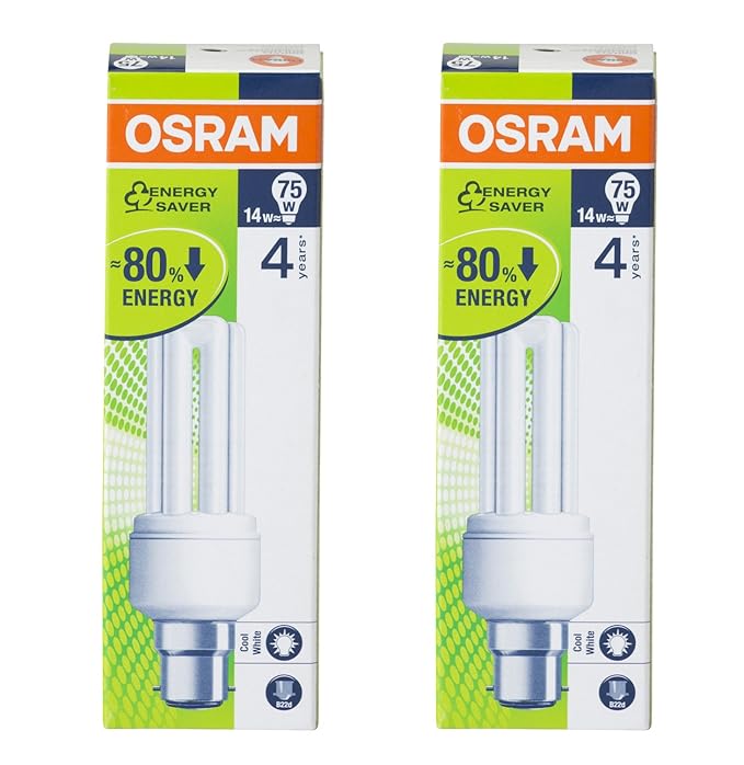 Osram Duluxstar T2 B22 Base 14-Watt Retrofit CFL Lamp (Cool Day Light and Pack of 2)