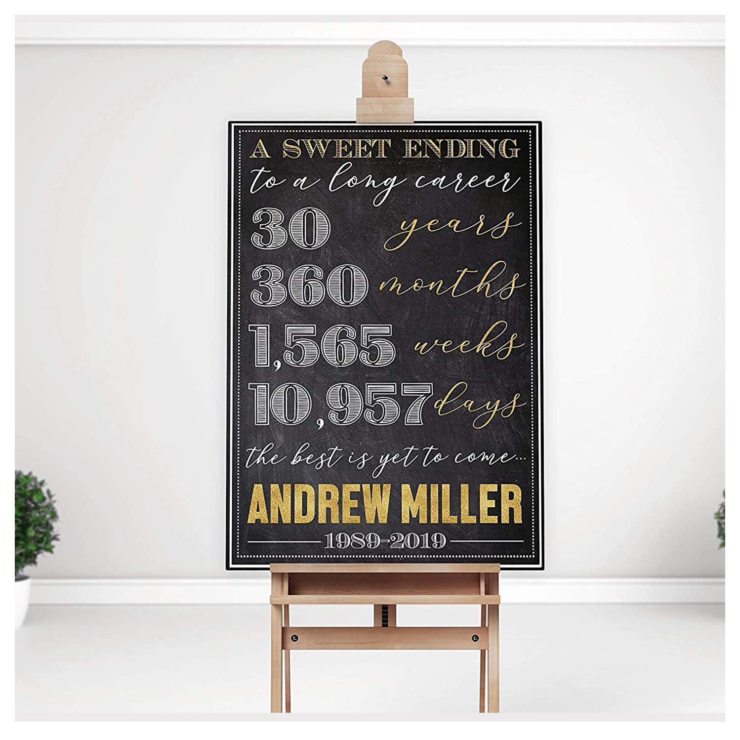 Chalkboard Retirement Sign Size 24x18, 36x24 and 48x36