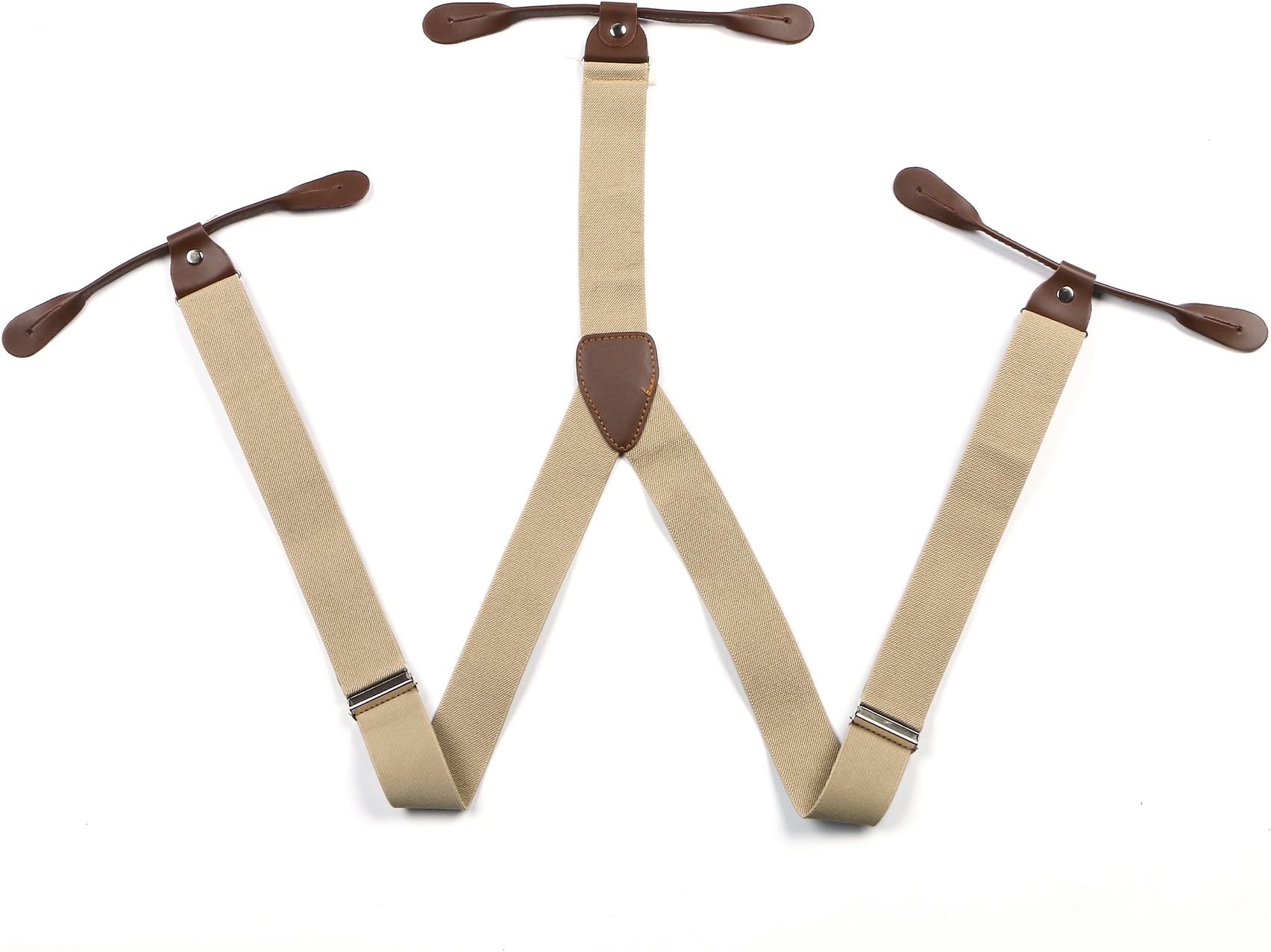 Enwis Suspenders Braces Elastic Adjustable Button Holes Solid Length Width 43"(109 cm) x 1.4"(3.5cm)