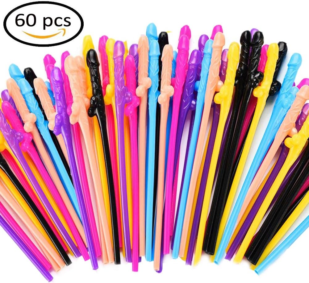 Bachelorette Party Straws,60 Pack Funny Party Straws