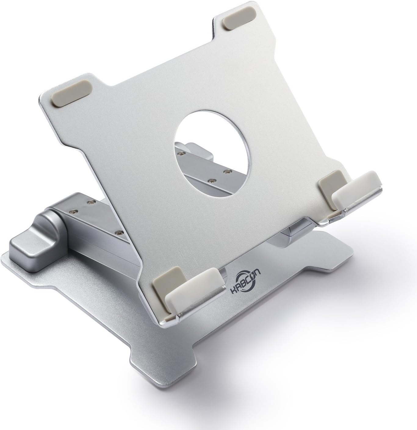 KABCON Quality Tablet Stand,Adjustable Foldable Eye-Level Aluminum Solid Up to 15-in Tablets Holder for Microsoft Surface Series Tablets,iPad Series,Samsung Galaxy Tabs, Kindle Fire,Etc.Silver: Computers & Accessories