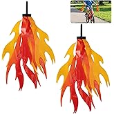 2/4/6Pcs Flame Kid Bicycle Streamers, 10" Flame Bike Tassels for Boys Girls | Cycling Safety Enhancement, Colorful Bike Handle Decoration Accessories for Bicycle Handlebar Scooter Grips, Universial Size