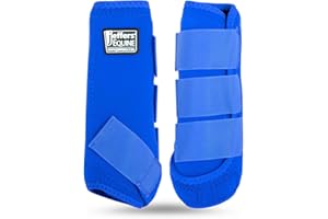 Jeffers Equine Protective Horse Boots 1 Pair Blue - Safe Neoprene Leg Guards & Comfortable Fit, Durable Strap Closures, Front & Hind Support, Equestrian Accessories for Travel & Riding - Medium