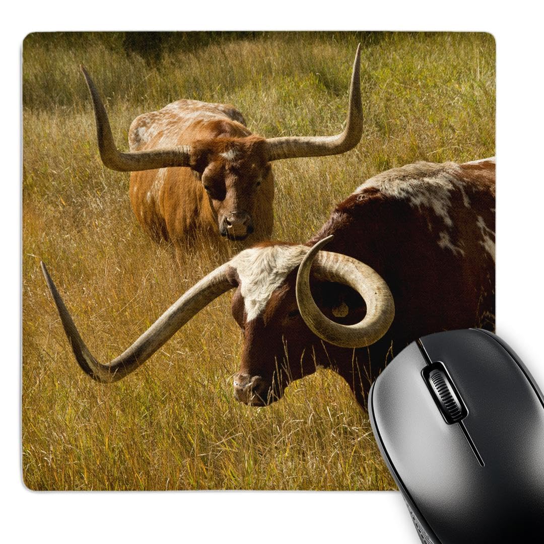 3dRose mp_279432_1 8/8-Inch "Texas Longhorn/Custer/South Dakota/USA" Mouse Pad - Multi-Colour
