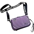 GBTJYRYC Mini Suitcase Bag, Mini Suitcase Crossbody Bag, Women Solid Cosmetic Handbag Multifunction Crossbody Bag