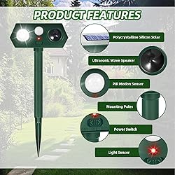 4 Pack Solar Animal Repellent Ultrasonic Cat