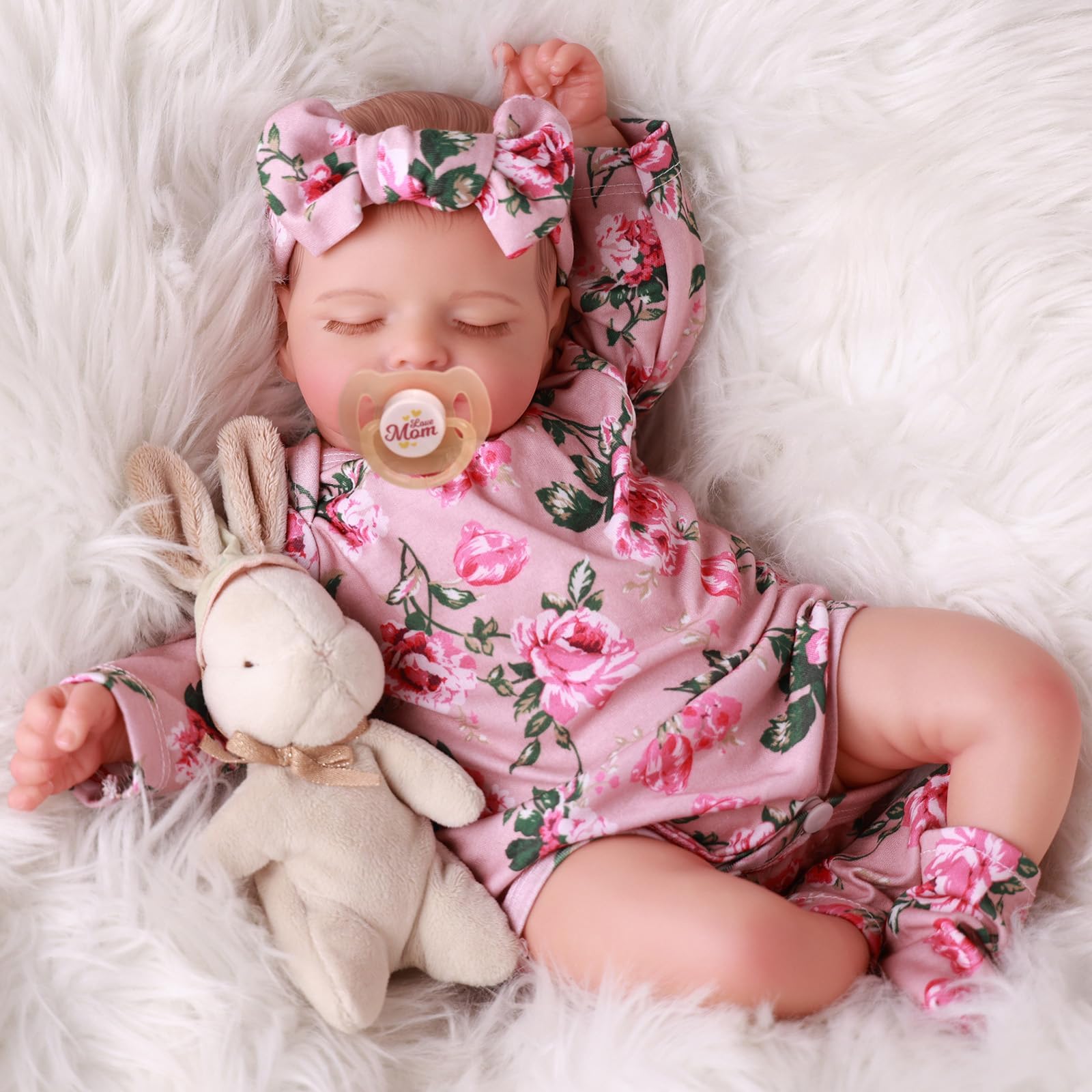 BABESIDE Lifelike Reborn Baby Dolls - Sleeping Realistic Newborn Soft Body Real Life Girl Dolls with Accessories Gifts for Kids Age 3 + & Collection, 20 inches