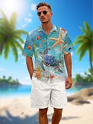 Hawaiian Shirts for Men Summer Beach Casual Short