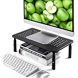 LORYERGO Monitor Stand - 3 Height Adjustable Computer Stand, Laptop Stand Riser w/Metal Vented Platform, Monitor Riser Stand 