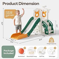 Mloong 7 in 1 Toddler Slide, Kids Slide for
