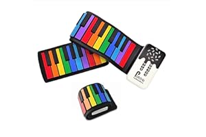 MAGICON 49 Key Roll Up Electronic Digital Music Piano, Rechargeable, Recording Feature, 8 Tones, 6 Educational Demo Songs & Build-in Speaker, Educational Piano,Kid'sToy Gif (49 key NEW)