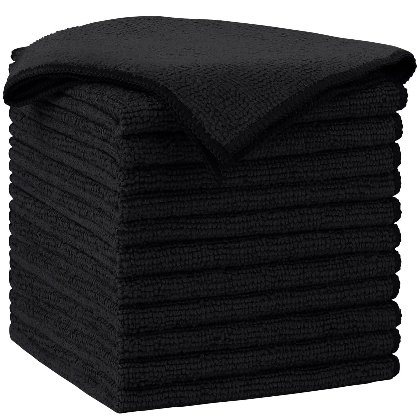 Photo 1 of AIDEA Microfiber Cleaning Cloth-12PK, Soft Microfiber Towels for Cars, Absorbent Cleaning Rags, Lint-Free Streak-Free Wash Cloths for House, Kitchen, Window(12in.x12in), Black