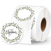 Whaline Christmas Direct Thermal Labels Stickers Xmas Holly Berry Mistletoe Self-Adhesive Printer Decals for Winter DIY Candle Name Tag Logo Design, 500 Pcs
