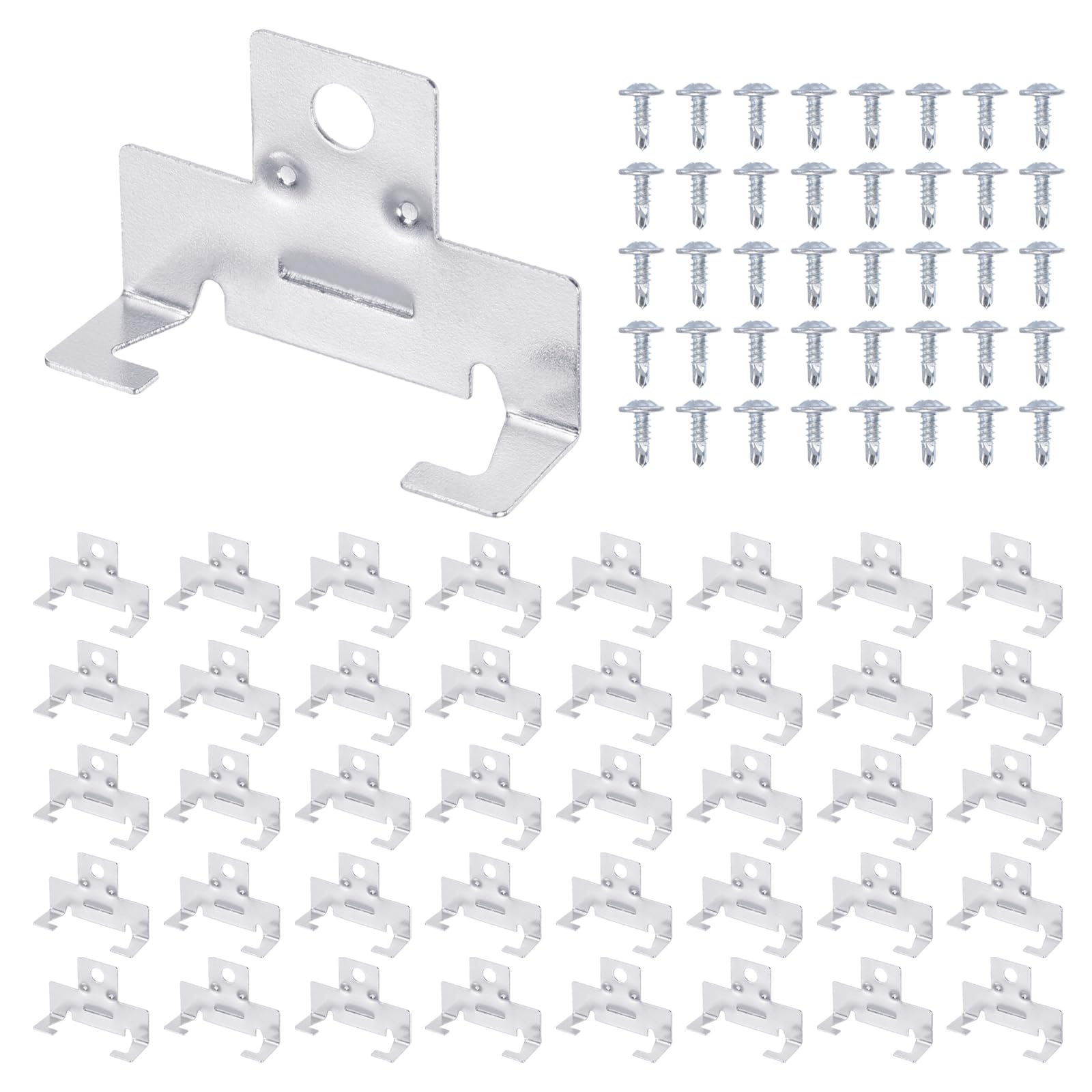 PATIKIL 40 Pcs Recessed Light Clips Downlight Housing C Clips, 304 Stainless Steel Can Light Clip with Fixture Screws for 5 to 6 Inch Retrofit Cans Down Light Recessed Lighting