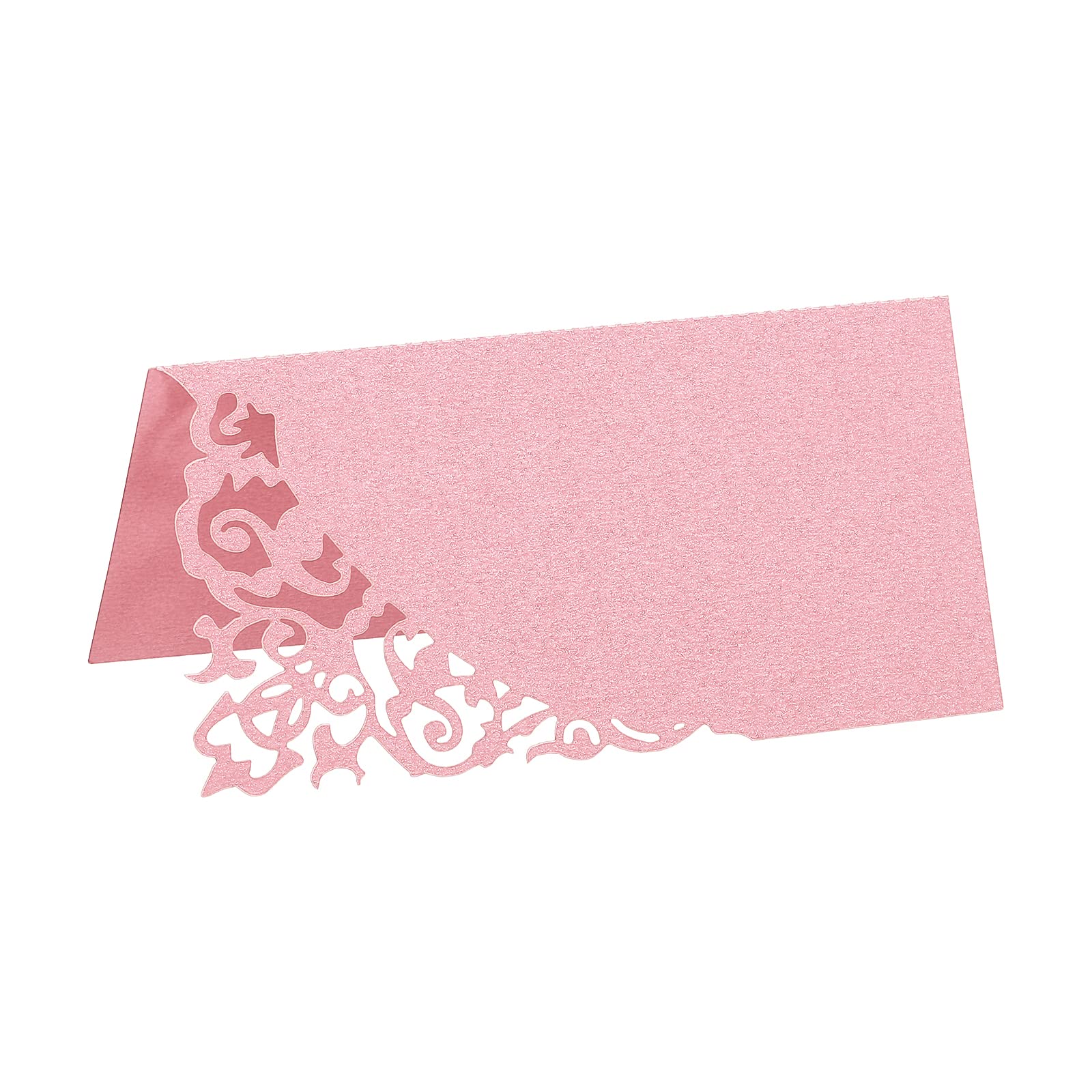 PATIKIL Table Name Place Cards,50Pcs 3.9 x 3.9inch Favor Decor Hollow Design Seat Blank Card for Wedding Party Seating Place Cards Pink