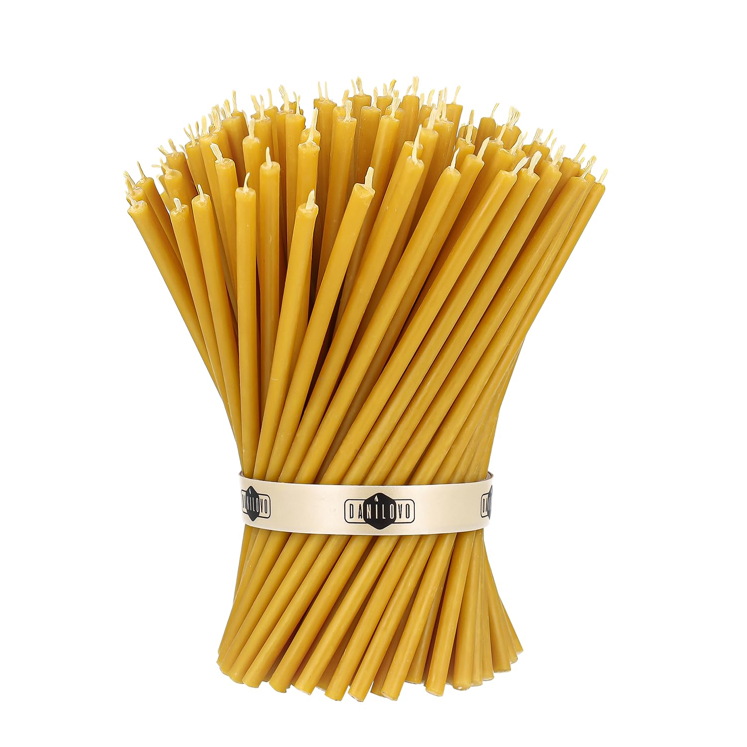 Danilovo Pure Beeswax Candles - Honey-Scented, Decorative Thin Taper Candles - Ideal for Birthday Decoration or Church Prayers - Drip Free, Tall & Smokeless Pack of 50 pcs, 18,5 cm x 6,1 mm โ image 1