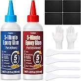 5 Minute Epoxy Glue Kit 250ml, Clear &amp; Fast Curing, Strong Bonding | Flexible Impact-Resistant 2 Part Epoxy Adhesives for Metal, Plastic, Wood, Ceramics, Glass and More