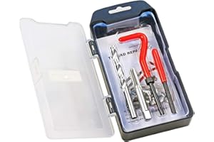 Highking Tool Thread Repair Kit, M8 x 1.25 mm Metric Thread Repair Insert Kit Compatible Hand Tool Set for Auto Repairing M8-1.25