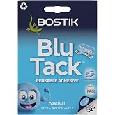 BOSTIK Blu Tack (1 Pack) 1.6oz Multipurpose Mounting Sticky Putty | Non-Toxic Reusable Hanging Adhesive - Great for Home - School &amp; Office - Blue