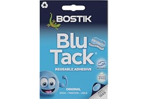 BOSTIK Blu Tack (1 Pack) 1.6oz Multipurpose Mounting Sticky Putty | Non-Toxic Reusable Hanging Adhesive | Great for Home, School & Office | Blue