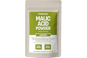 Coolinario Malic Acid Powder (2 Oz) Sour Powder | Food Grade Flavor Enhancer for Homemade Beverages, Jams, Candy & Pickled Fo