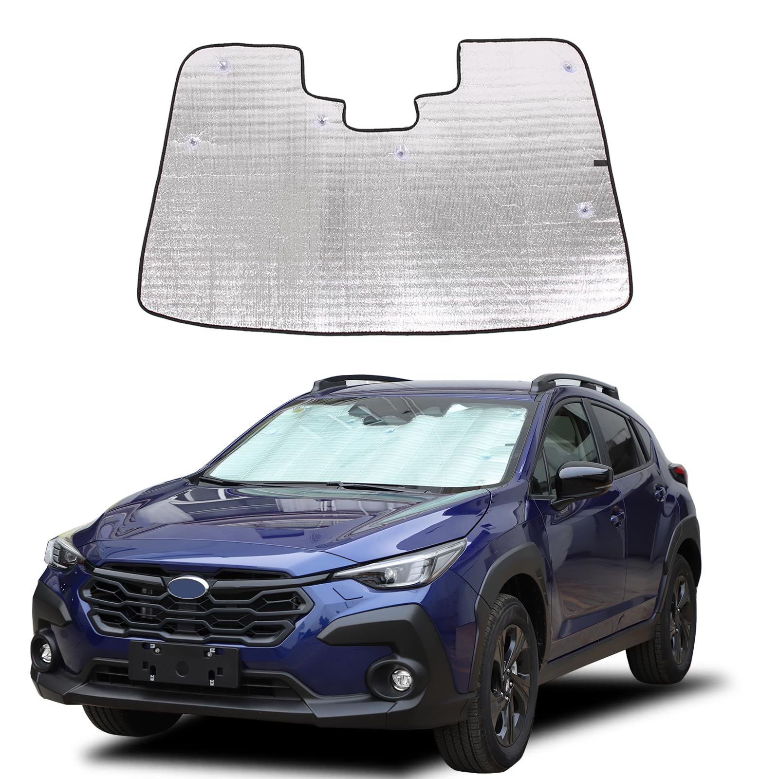 Photo 1 of Windshield Sunshade Compatible with Subaru Crosstrek 2024 2025 +, Front Windshield Sunshade Foldable Reflective Sunshade for UV and Sun Auto Interior Accessories (Style A)