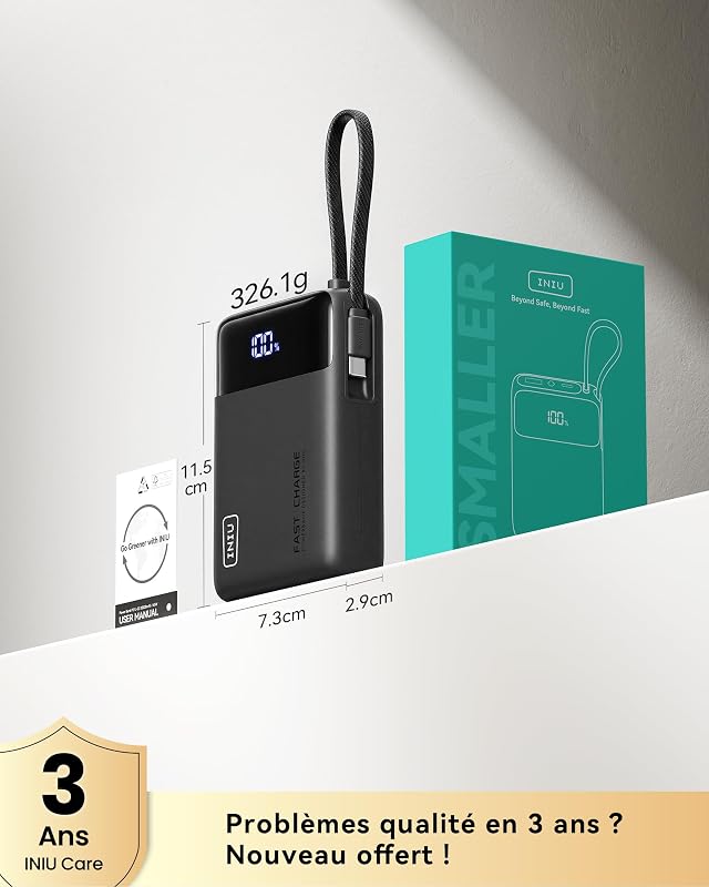 Batterie Externe, Petit 20000mAh 45W Charge Rapide Voyage Power Bank