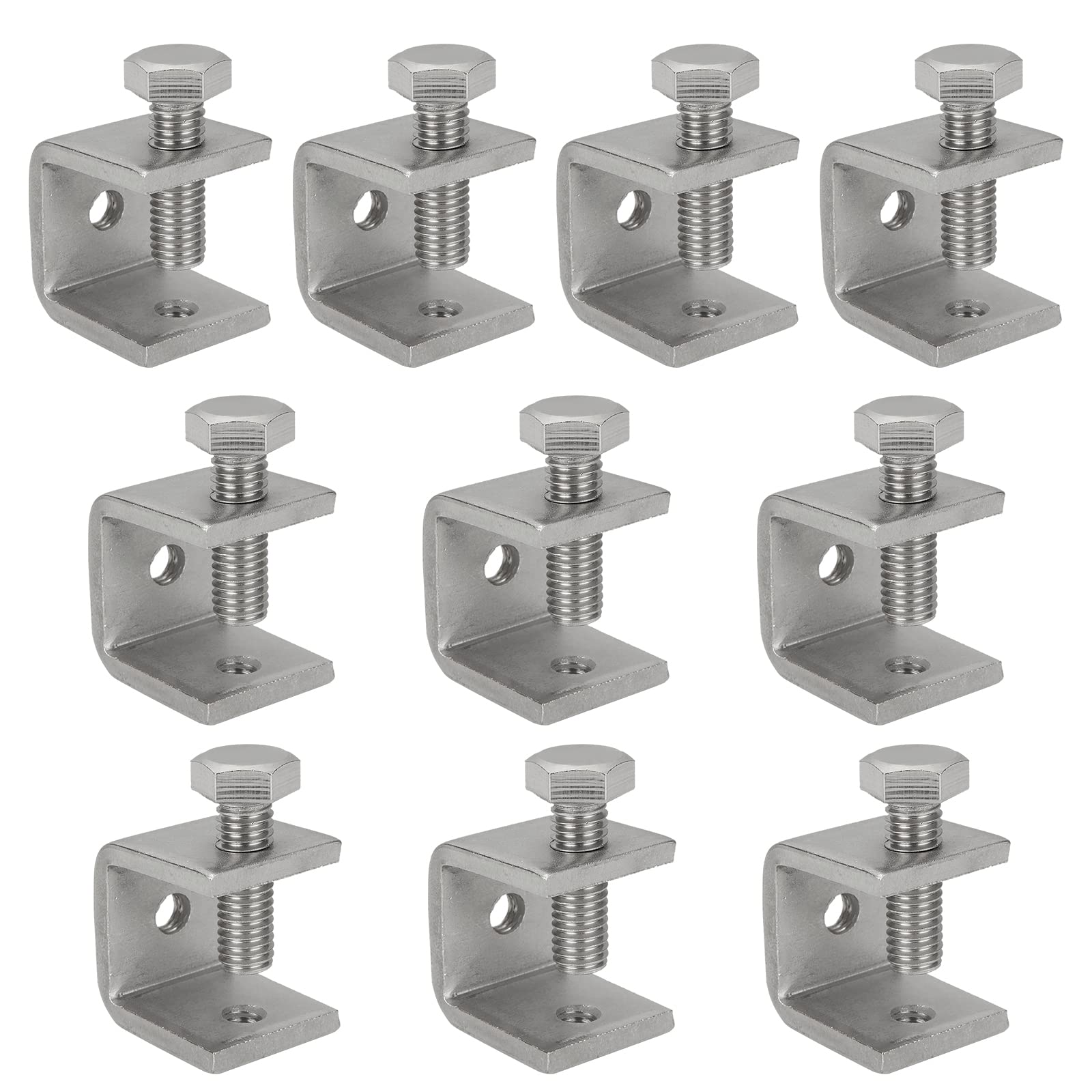 MIVIDE 10PCS Small C Clamps for Woodwork 21MM, Stainless Steel Welding Clamps, Metal Woodworking C-Clamps for DIY Woodworking, Welding, Cabinetry