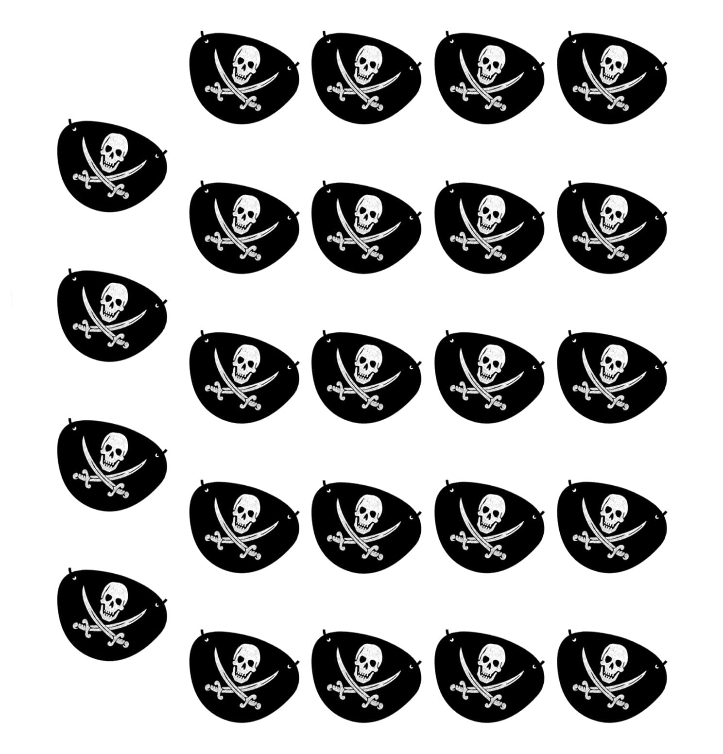 Pirate Eye Patches Black,24 PCS One Eye Skull Captain Eye Patche Felt Eyepatch Adjustable Halloween Eye Mask Eyepatches for Adults Kids Cosplay Party Halloween Masquerade Dress Up