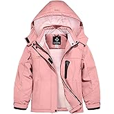GEMYSE Girl's Waterproof Ski Snow Jacket Hooded Fleece Lined Windproof Winter Jacket