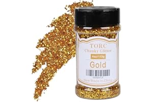 TORC Gold Chunky Glitter 4 OZ Glitter for Resin Crafts Tumblers Cosmetic Makeup Nail Art Festival Decoration