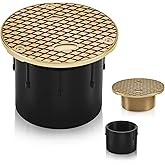 Zonon 1 Pcs Adjustable Floor Cleanout, 3-Inch ABS Wheel Connection Height-Adjustable, Nickel Top Floor Drain for Cleaning on 