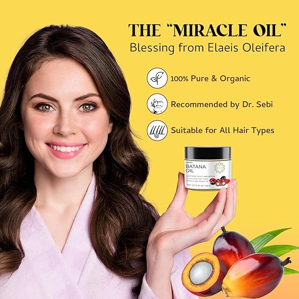 SUPREH ORGANIC BATANA OIL FOR HAIR GROWTH: 100% NATURAL UNREFINED BATANA OIL FROM HONDURAS AS HAIR MASK BY DR. SEBI – HAIR REPAIR TREATMENT FOR DAMAGED HAIR, REDUCES HAIR LOSS, BROWN