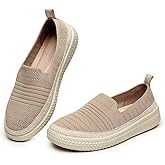 ZUXYAFU Women's Knit Loafers Round Toe Loafer Flats Comfortable Casual Walking Work Penny Driving Dressy Slip-on Shoes