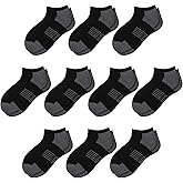 Comfoex 10 Pairs Boys Socks Low Cut Ankle Socks For Kids 8-10 4-6 6-8 Years Old Short Athletic Socks With Cushioned Sole