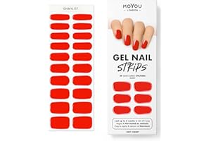 MOYOU LONDON Semi Cured Gel Nail Strips - 20 Pcs. Nail Wraps for Salon-Quality Manicure - Works with Any UV Nail Lamp - Easy to Apply, Trim, & Remove Gel Nail Stickers
