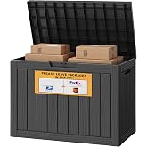 Bifanuo Package Delivery Box for Outside, 50 Gallon Parcel Drop Box | Waterproof Lockable Resin Package Box for Porch, Garage, Patio, Backyard &amp; Home, Black