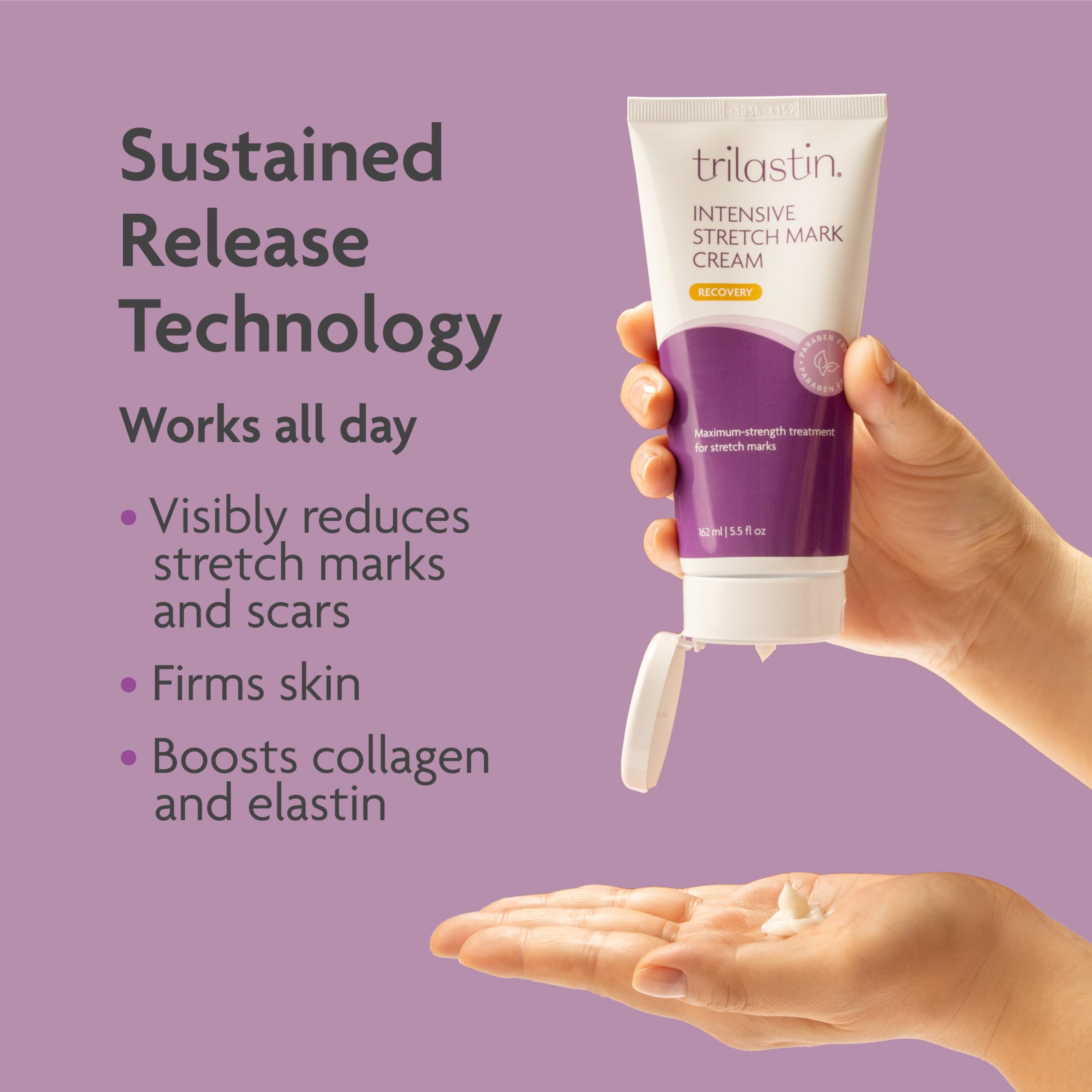 TriLASTIN Stretch Mark Cream for Pregnancy - 5.5 Oz Tube - Vitamin-Infused Cocoa Butter Formula - Intensive Scar Treatment - Hypoallergenic & Paraben-Free